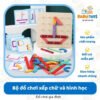 Bộ Đồ Chơi Xếp Chữ và Hình Học Montessori Nail Board Jigsaw Puzzle Gỗ An Toàn Cho Bé từ 2 tuổi trở lên 25.Bộ đồ chơi xếp chữ và hình học