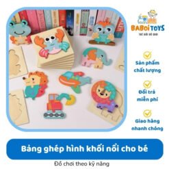 27.Bảng ghép hình khối nổi cho bé