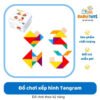 Đồ chơi xếp hình Tangram bằng gỗ an toàn, có nam châm hút và kèm sách hướng dẫn 38.Đồ chơi xếp hình Tangram